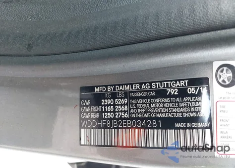 2014 Mercedes-Benz E 350 4Matic z USA, uszkodzony, nr VIN WDDHF8JB2EB034281